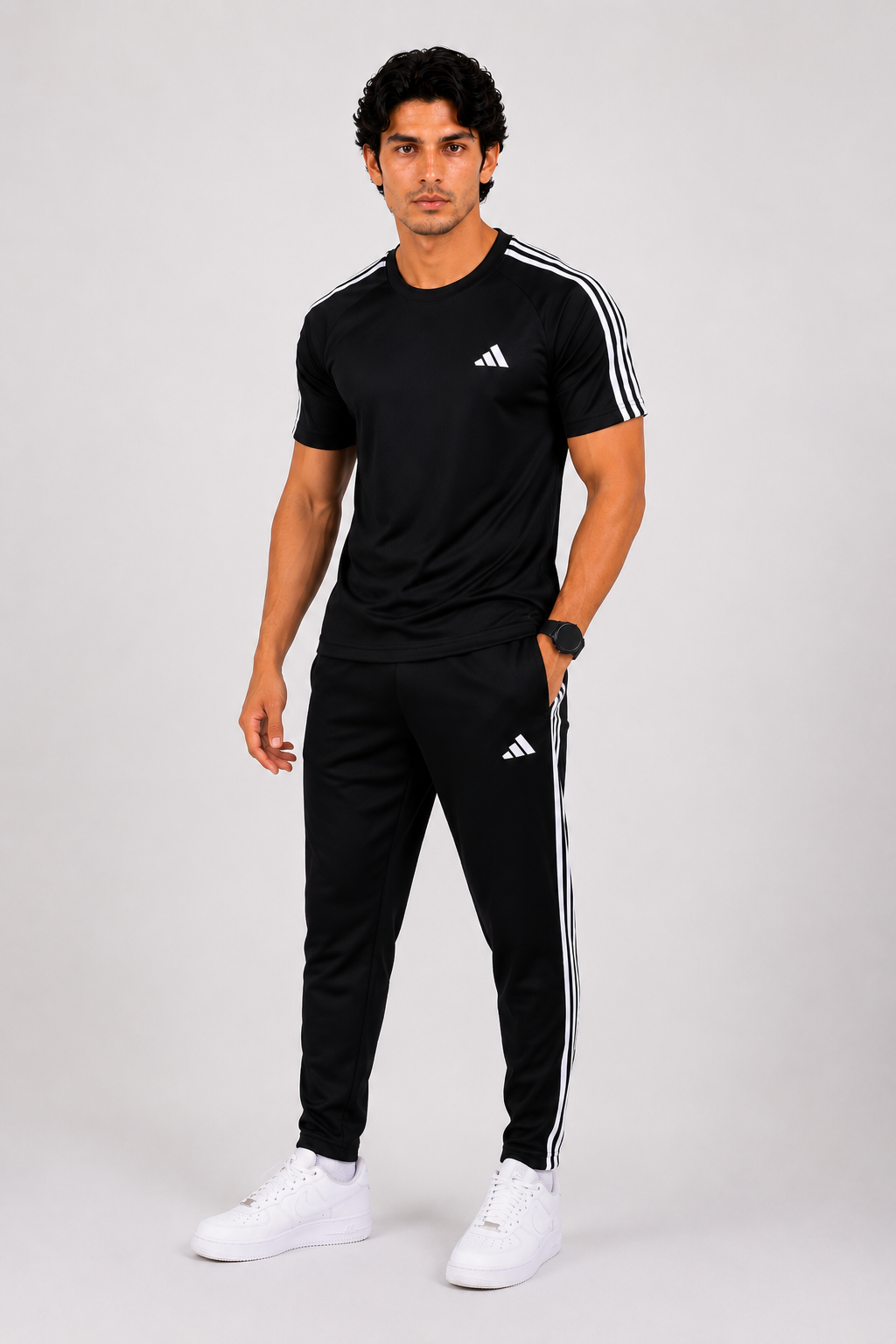 Adis Korik AeroFlex Black Dri-Fit T-Shirt & Trouser Set