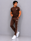 Adis Korik AeroFlex Brown Dri-Fit T-Shirt & Trouser Set