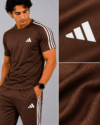 Adis Korik AeroFlex Brown Dri-Fit T-Shirt & Trouser Set