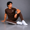 Adis Korik AeroFlex Brown Dri-Fit T-Shirt & Trouser Set