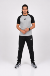 GB-1 Nke Korik UrbanFlex Grey Black Casual T-Shirt & Jogger Trouser Set