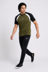 GB-1 NKE Korik UrbanFlex Olive Black Casual T-Shirt & Trouser Set