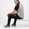 GB-3 Nke Korik UrbanFlex Grey Black Casual T-Shirt & Jogger Trouser Set