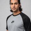 GB-5 Nke Korik UrbanFlex Grey Black Casual T-Shirt & Jogger Trouser Set