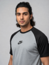 GB-5 Nke Korik UrbanFlex Grey Black Casual T-Shirt & Jogger Trouser Set