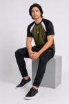 GB-5 NKE Korik UrbanFlex Olive Black Casual T-Shirt & Trouser Set