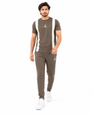 M Jrdn Korik UrbanFlex Taupe Premium Casual T-Shirt & Trouser Set