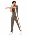 M Jrdn Korik UrbanFlex Taupe Premium Casual T-Shirt & Trouser Set