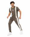 M Jrdn Korik UrbanFlex Taupe Premium Casual T-Shirt & Trouser Set