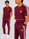 Adis Korik AeroFlex Maroon Dri-Fit T-Shirt & Trouser Set