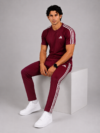 Adis Korik AeroFlex Maroon Dri-Fit T-Shirt & Trouser Set
