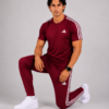 Adis Korik AeroFlex Maroon Dri-Fit T-Shirt & Trouser Set