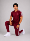 Adis Korik AeroFlex Maroon Dri-Fit T-Shirt & Trouser Set
