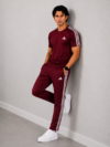 Adis Korik AeroFlex Maroon Dri-Fit T-Shirt & Trouser Set
