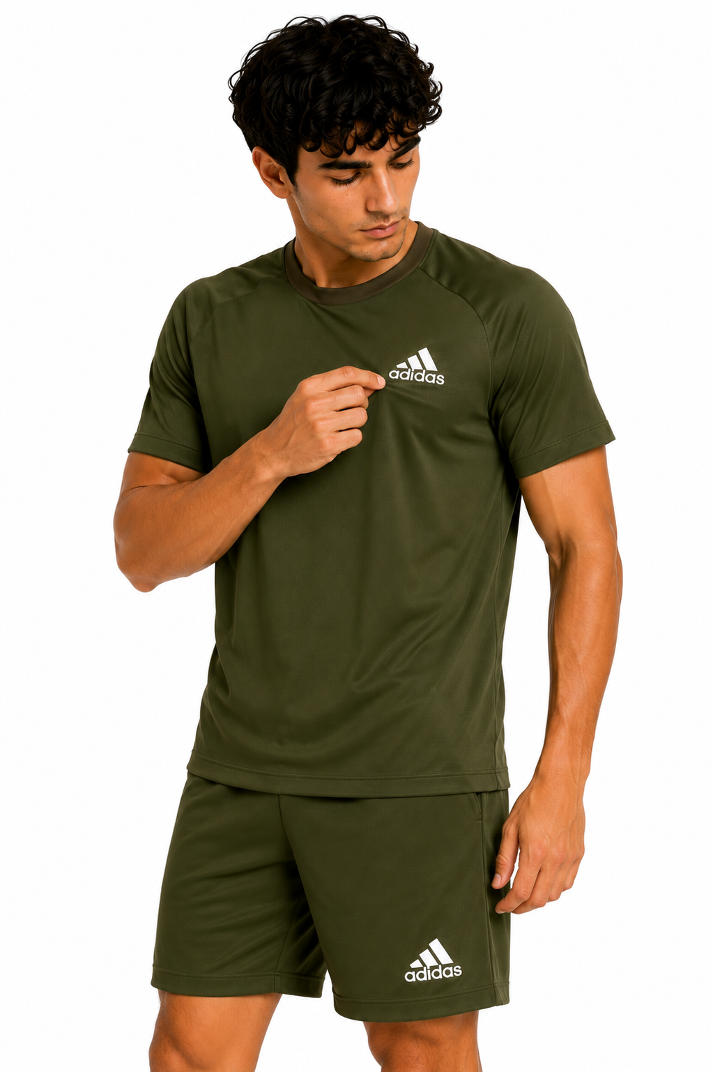 Adis Korik PitchFlex Olive Football Dri-Fit T-Shirt & Shorts Set