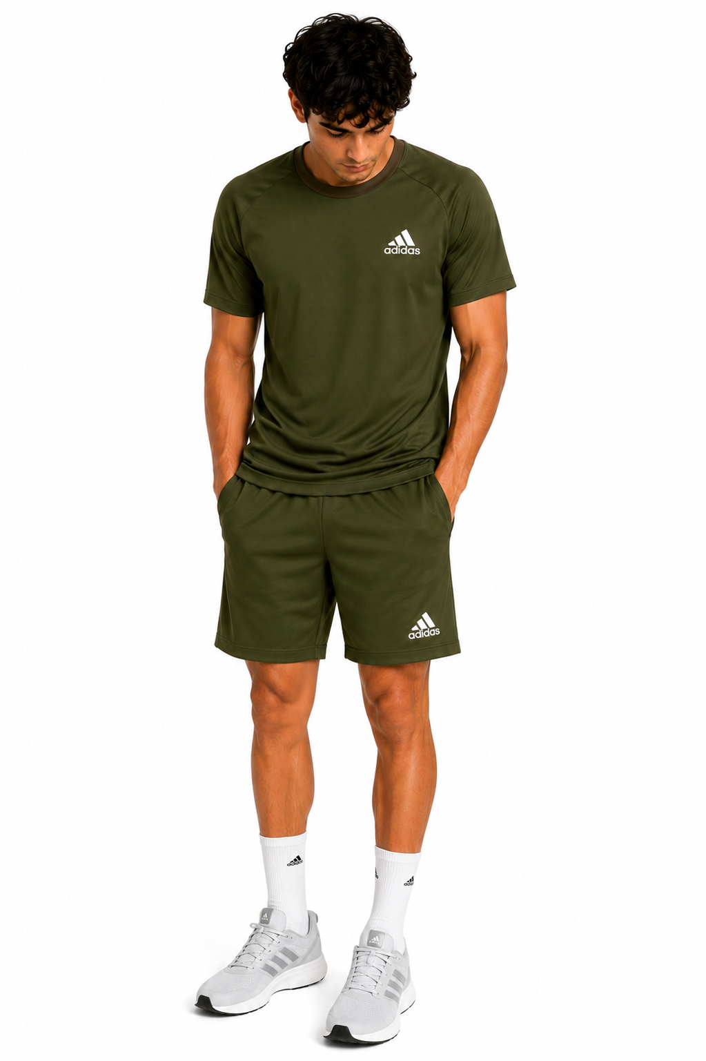 O-3 Adis Korik PitchFlex Olive Football Dri-Fit T-Shirt & Shorts Set