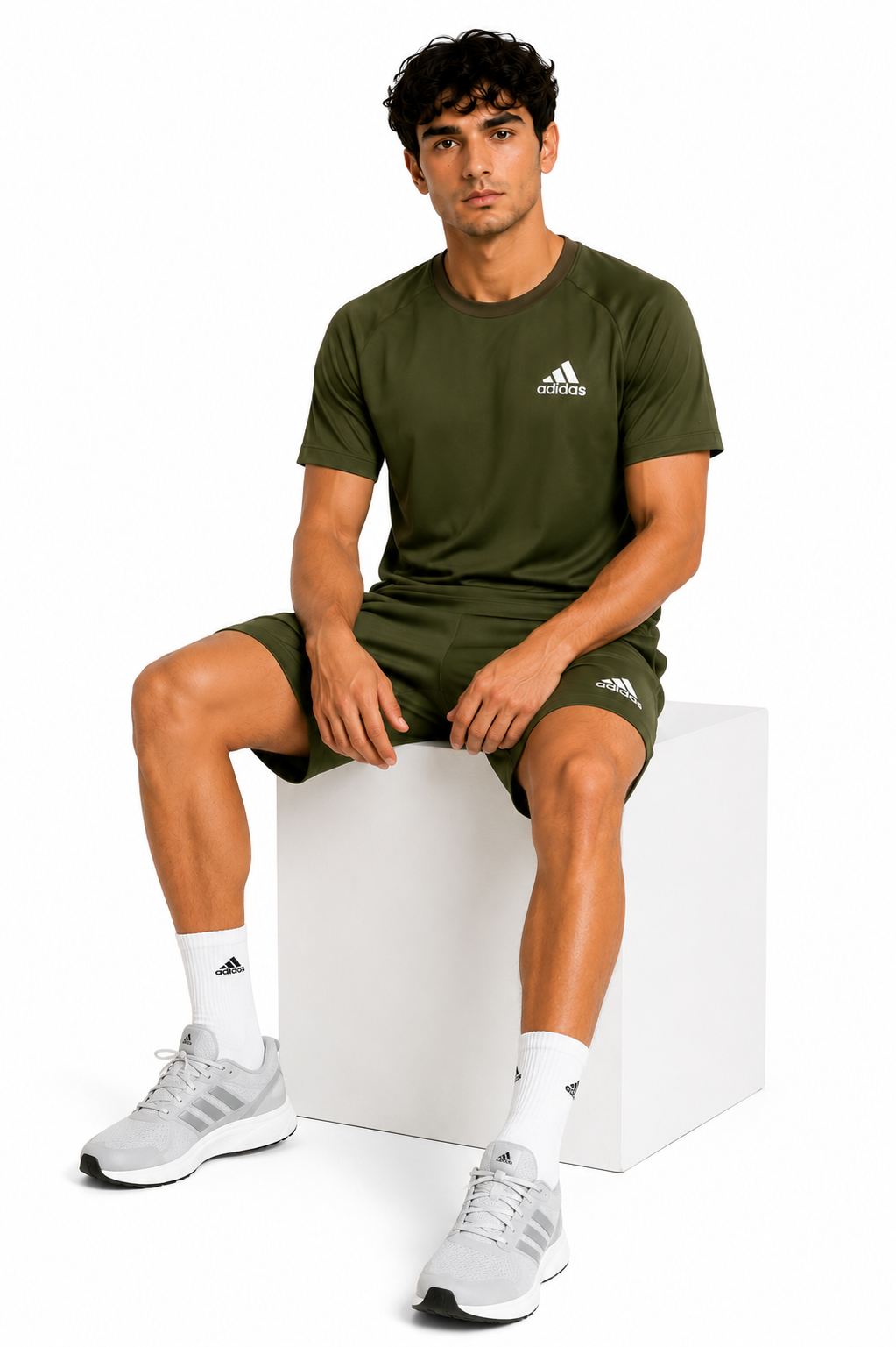 Adis Korik PitchFlex Olive Football Dri-Fit T-Shirt & Shorts Set