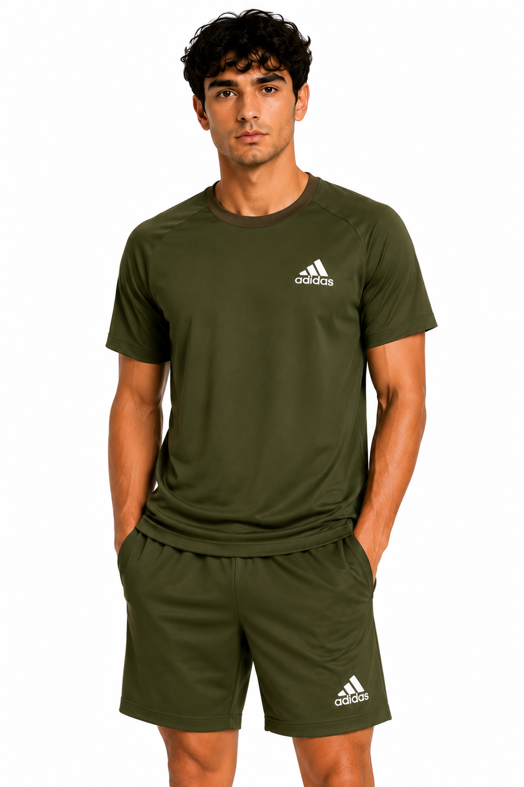 Adis Korik PitchFlex Olive Football Dri-Fit T-Shirt & Shorts Set