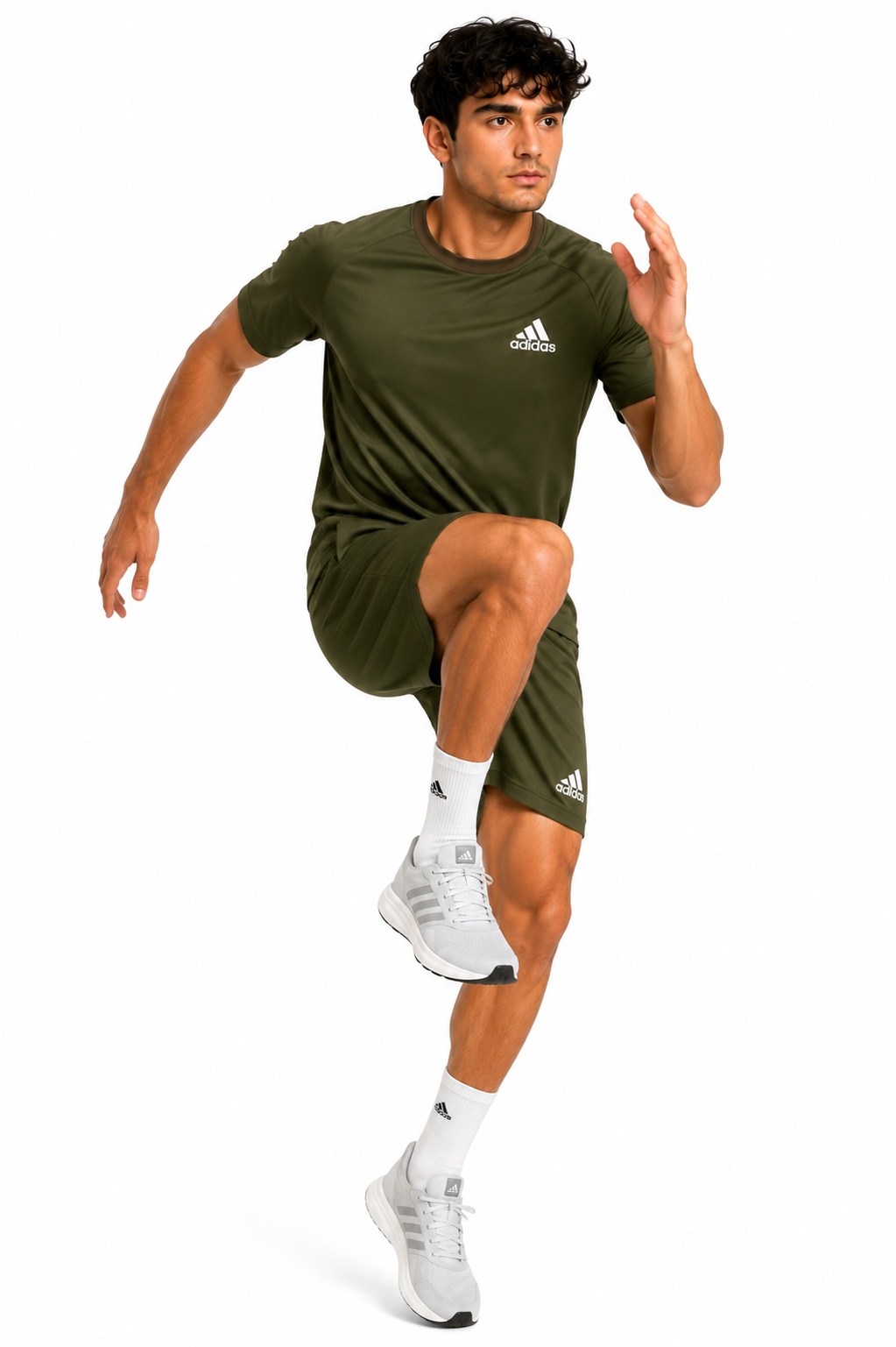 Adis Korik PitchFlex Olive Football Dri-Fit T-Shirt & Shorts Set