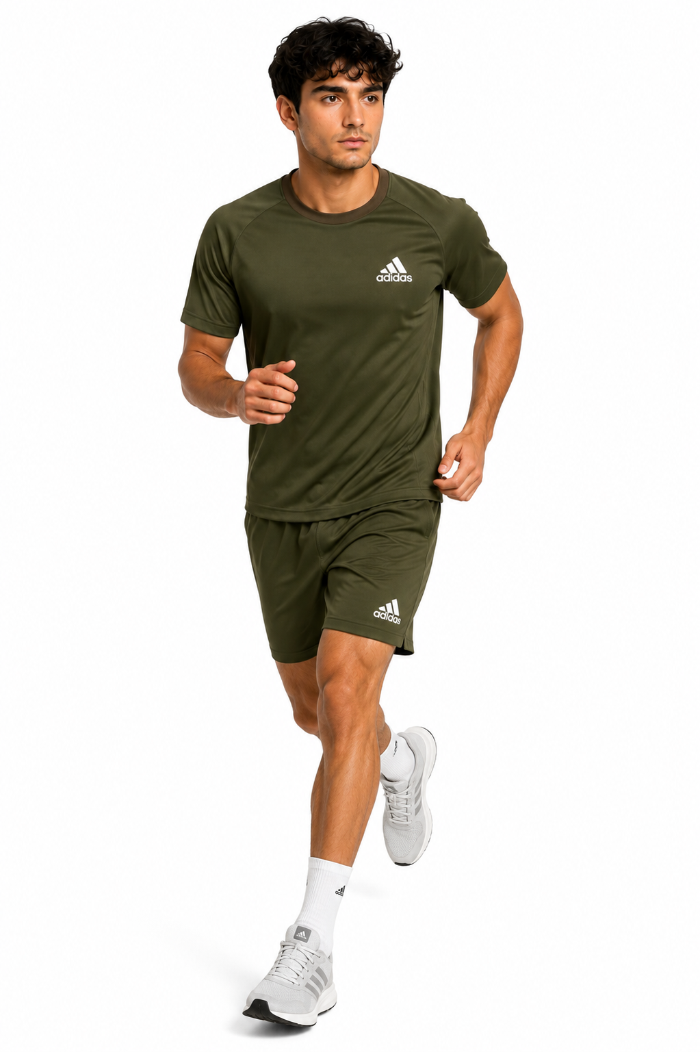 Adis Korik PitchFlex Olive Football Dri-Fit T-Shirt & Shorts Set