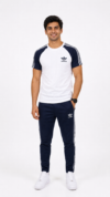 WN-2 Adis Korik UrbanFlex White Navy Casual T-Shirt & Trouser Set