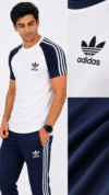 WN-4 Adis Korik UrbanFlex White Navy Casual T-Shirt & Trouser Set